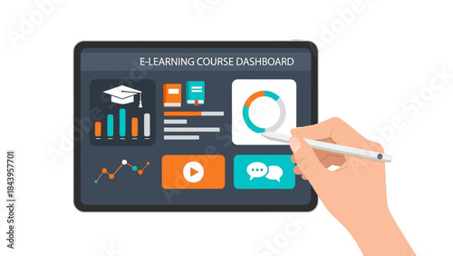 Interactive online learning course dashboard with data visualization and analytics