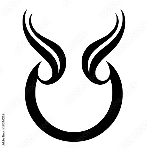 Elegant horned O silhouette