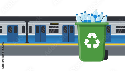 Public transport eco initiatives: recycling bins for a greener commute