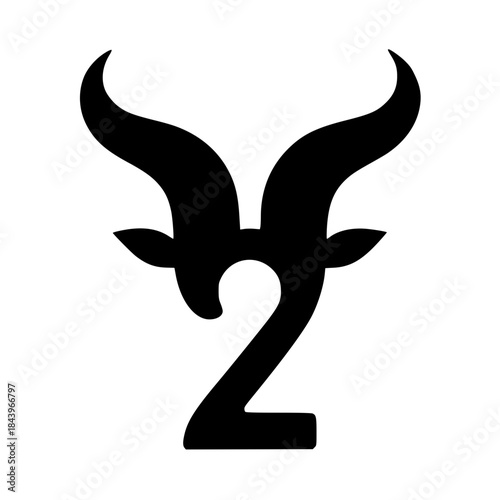 Silhouette number two with horns