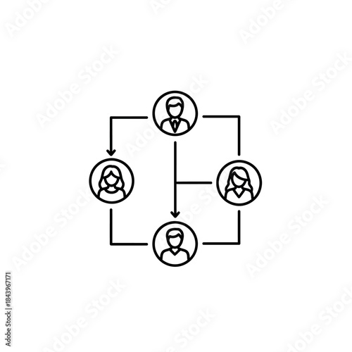 Network Diagram: A schematic diagram illustrating interconnectedness, highlighting the relationships and flow of information between individuals and elements within a network structure.