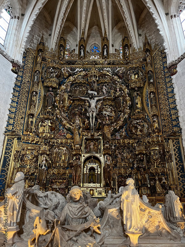 Gothic Altarpiece of Miraflores Charterhouse Monastery, Burgos, Spain