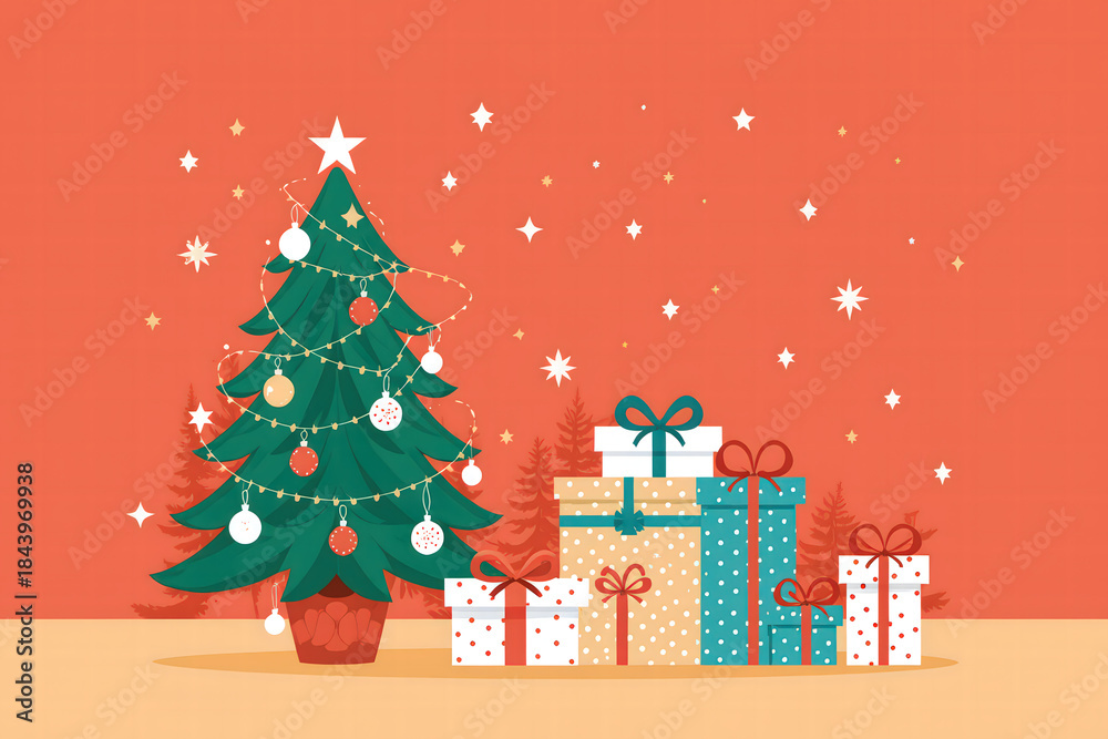 Fototapeta premium christmas tree and gifts46