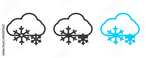   winter icon set multiple style collection	