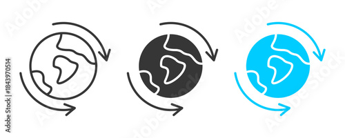  axis tilt icon set multiple style collection	