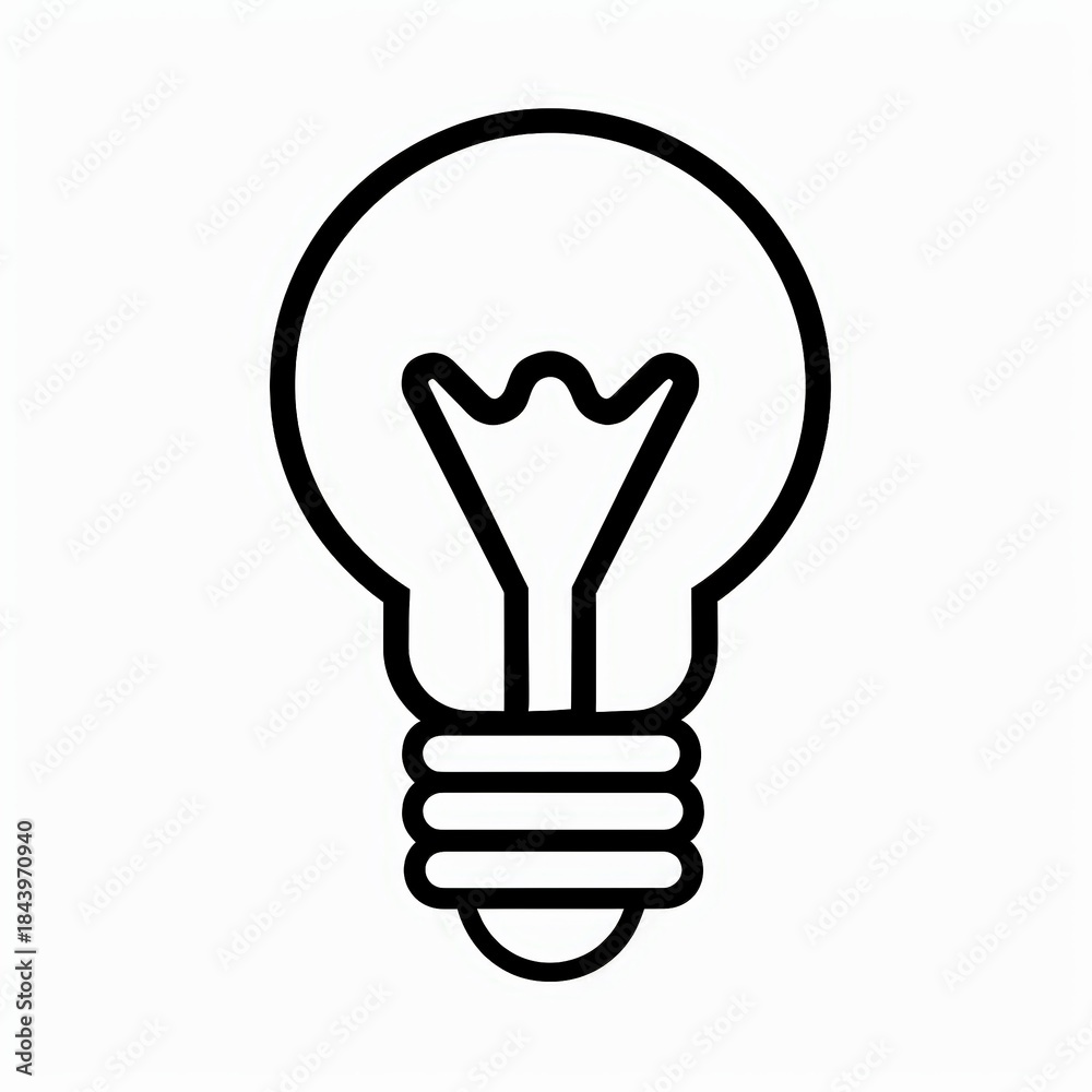 Fototapeta premium Minimalist light bulb line icon