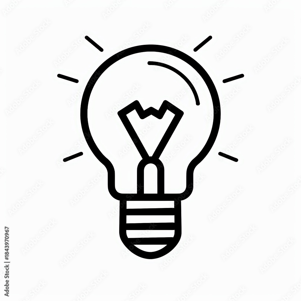 Fototapeta premium Minimalist light bulb line icon