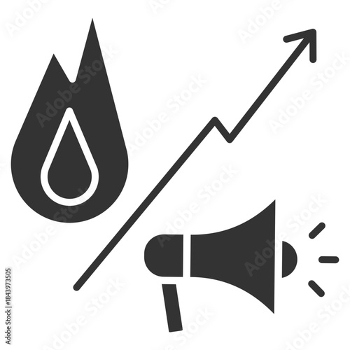 Tranding Glyph Icon Vector Illustration