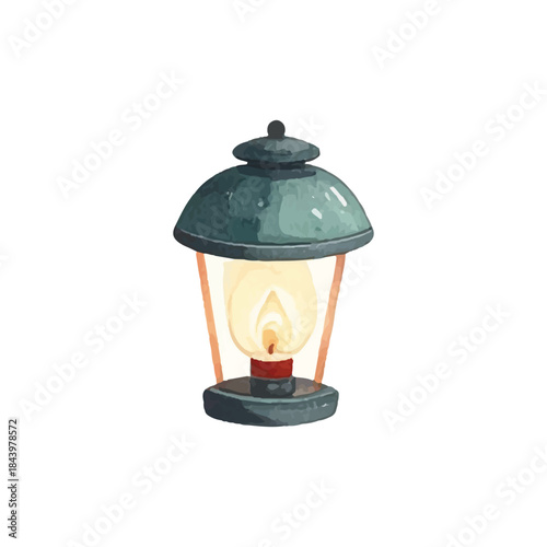 Elegantly designed antique-inspired lantern emitting a gentle, comforting illumination, ideal for decorative and festive themes