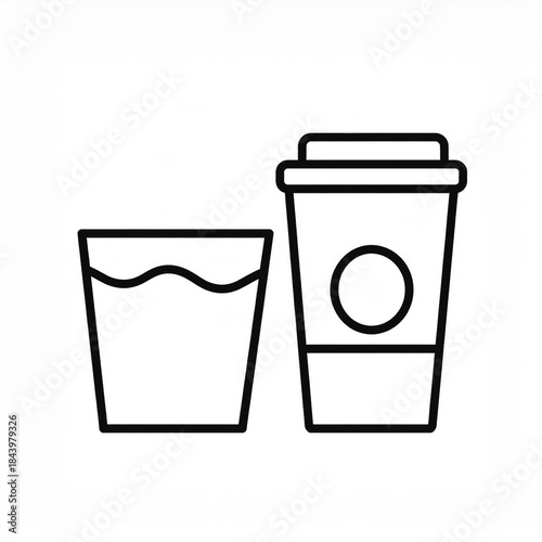 Minimal Food and Drink Icon in Simple Black Line Style