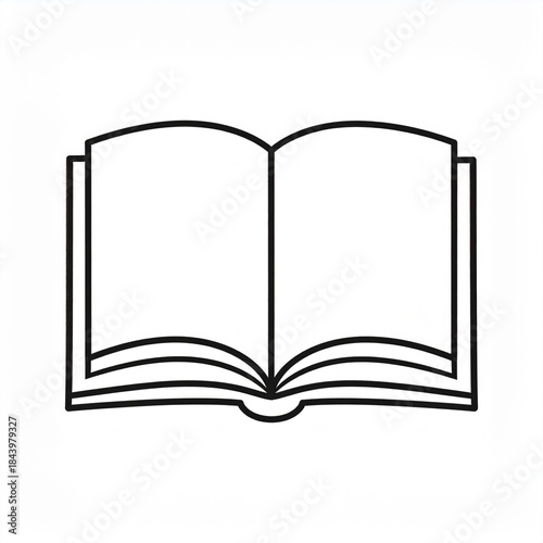 Minimal Book Icon in Simple Black Line Style