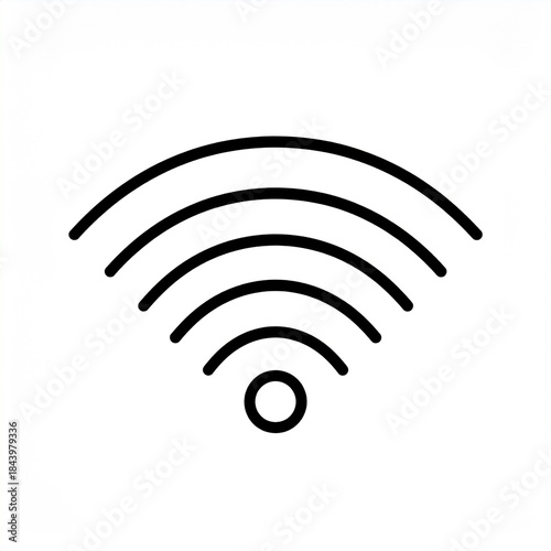 Minimal Wi-Fi Symbol Icon in Simple Black Line Style