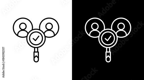 Market Comparison Outline White Icon Set Design