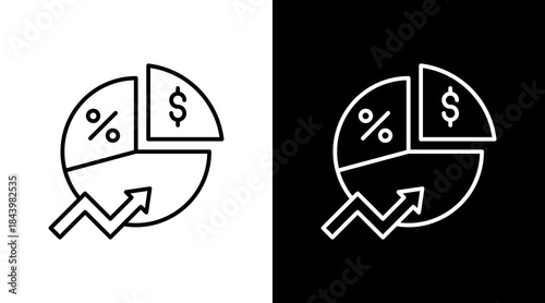 Market Penetration Outline White Icon Set Design