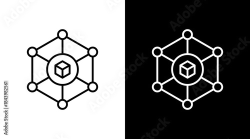 Distribution Grid Outline White Icon Set Design