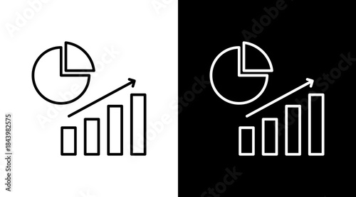 Market Saturation Outline White Icon Set Design