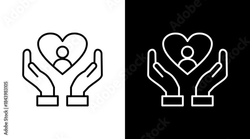 Self Care Outline White Icon Set Design