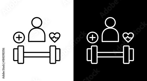 Healthy Habits Outline White Icon Set Design