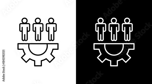 Support Group Outline White Icon Set Design