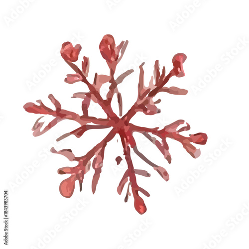 Watercolor snowflake illustration, delicate, artistic representation of winter's crystalline beauty