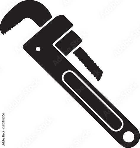 Black and White Wrench with Screw Clamp tool