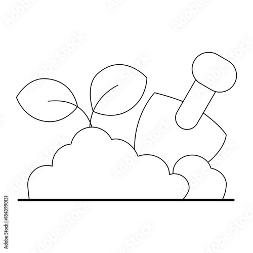 gardening icon, isolated gardening outline icon in light grey background, perfect for website, blog, logo, graphic design, social media, UI, mobile app
