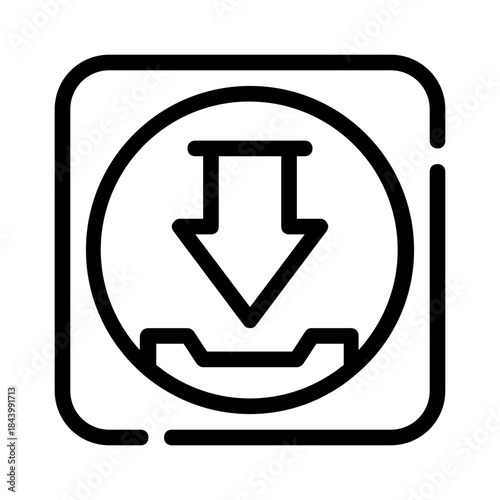 Black download call icon in a rounded square shape, available for digital projects, websites, apps, or techrelated designs.

