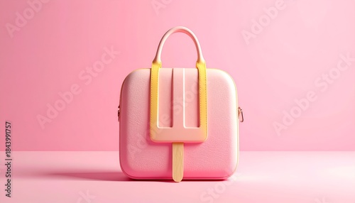 Whimsical Pink Handbag Shaped Like an Ice Cream Pop.