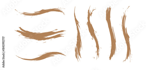 Abstract golden paint brush strokes vector collection