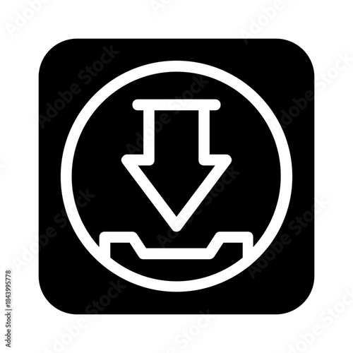 Black download call icon in a rounded square shape, available for digital projects, websites, apps, or techrelated designs.
