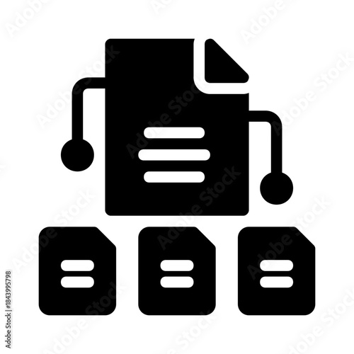 Displays document hierarchy in bold black lines. Suitable for presenting complex relationships in an organized and visually appealing manner.
