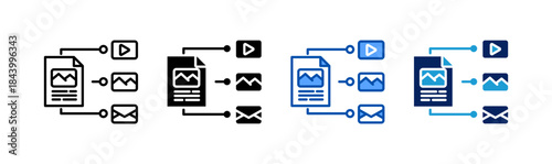 icon set mucontent distributionltiple style collection