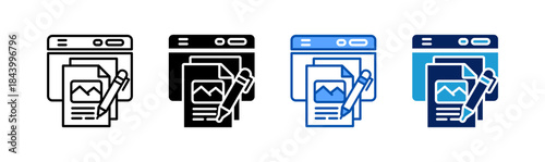 editorial icon set multiple style collection