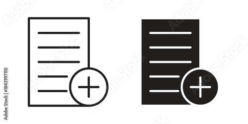 Add document icon design element, vector illustration. Editable vector collections.