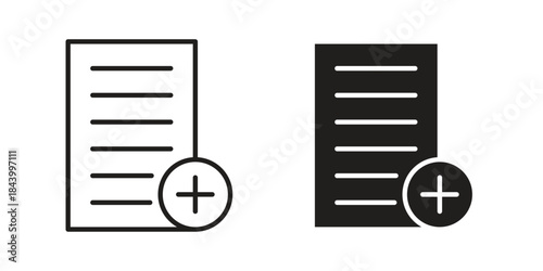 Add document icon design element, vector illustration. Editable vector collections.