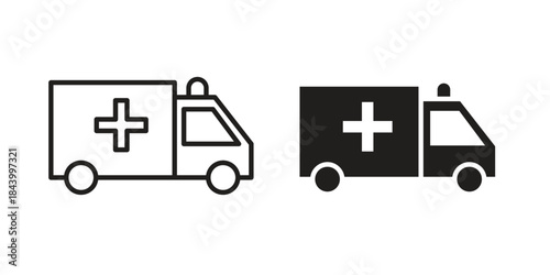 Ambulance icon design element, vector illustration. Editable vector collections.