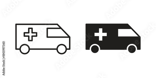 Ambulance icon design element, vector illustration. Editable vector collections.