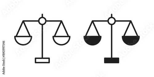 Balance scale icon design element, vector illustration. Editable vector collections.