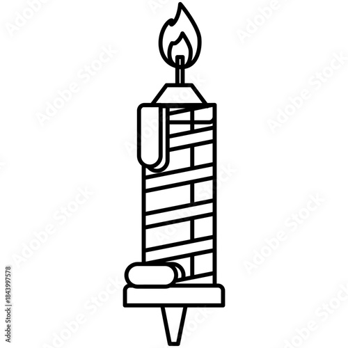 birthday-candle-striped-outline-clipart-icon