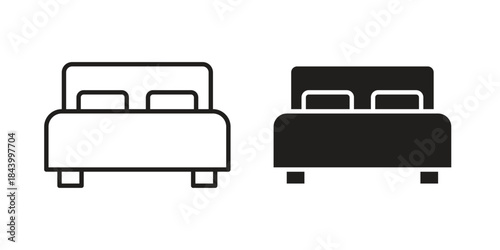 Bed icon design element, vector illustration. Editable vector collections.