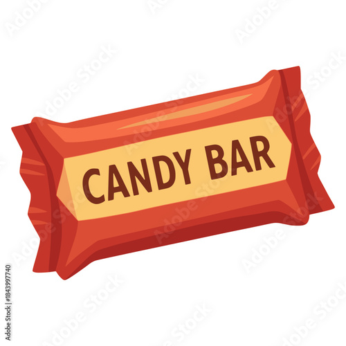 sweet chocolate candy bar snack flat color vector illustration template design