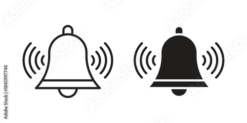 Bell ring icon design element, vector illustration. Editable vector collections.