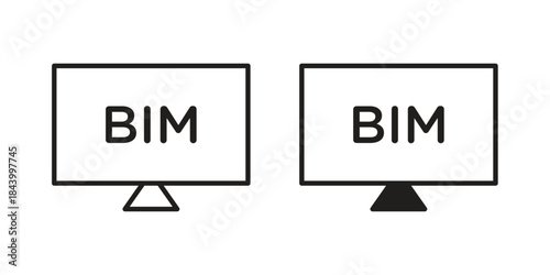 Bim icon design element, vector illustration. Editable vector collections.