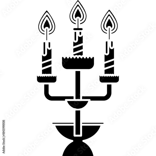 multi-candle-holder-line-art-icon