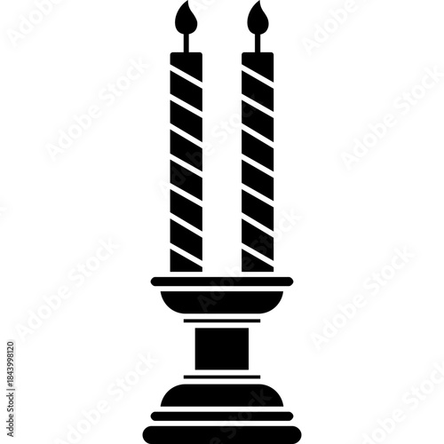 double-christmas-candle-outline-icon