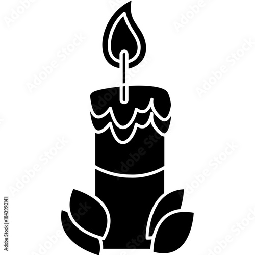 holiday-candle-doodle-outline-icon