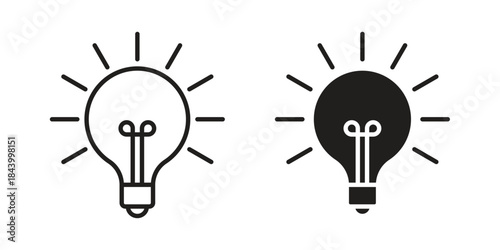 Bulb icon design element, vector illustration. Editable vector collections.