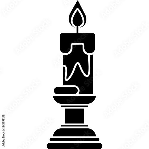 elegant-candle-stand-line-art-icon