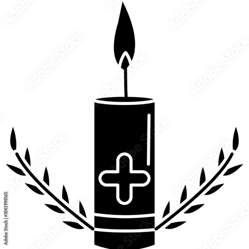 holiday-candle-flame-doodle-line-art-icon