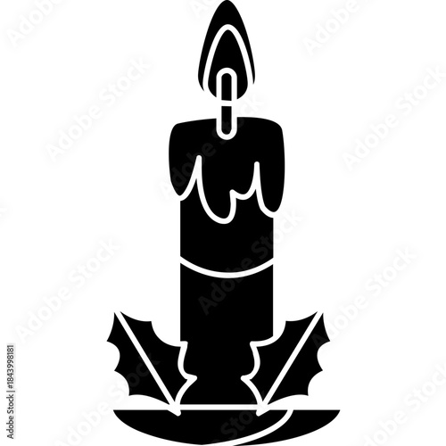 festive-tall-candle-decorative-line-art-icon